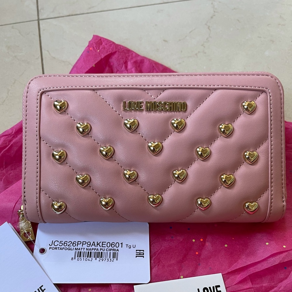NWT Love Moschino Zip Pink Wallet